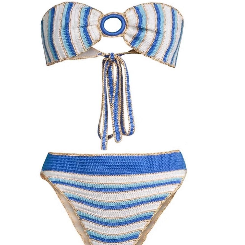 Emily in Paris x MyBeachySide - Striped Blue and White Bikini Set